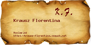 Krausz Florentina névjegykártya