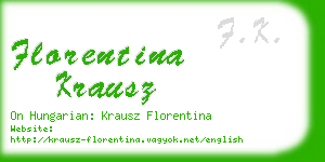 florentina krausz business card
